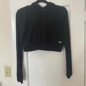 Alo yoga cropped black hoodie